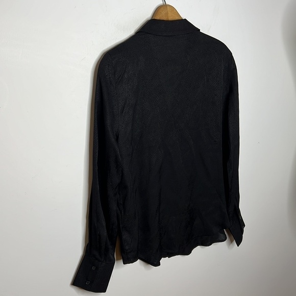 & Other Stories Paris Atelier Snake Reptile Print V Neck Collard Blouse - Picture 7 of 11